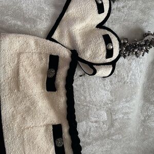 Elegant Black and White Women's Tweed Set